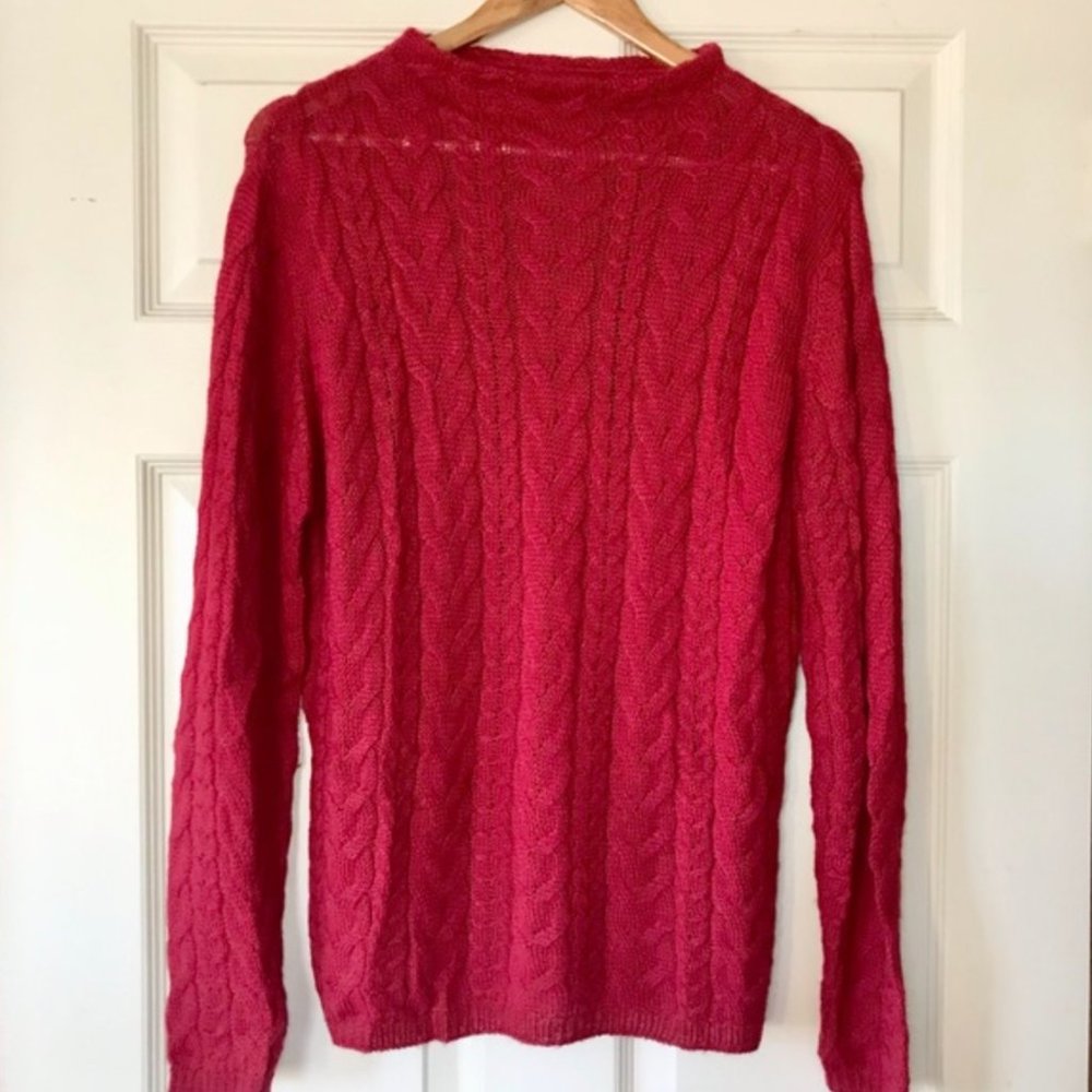 L'Alpaca by Balbianello ~ Red alpaca wool cable knit sweater